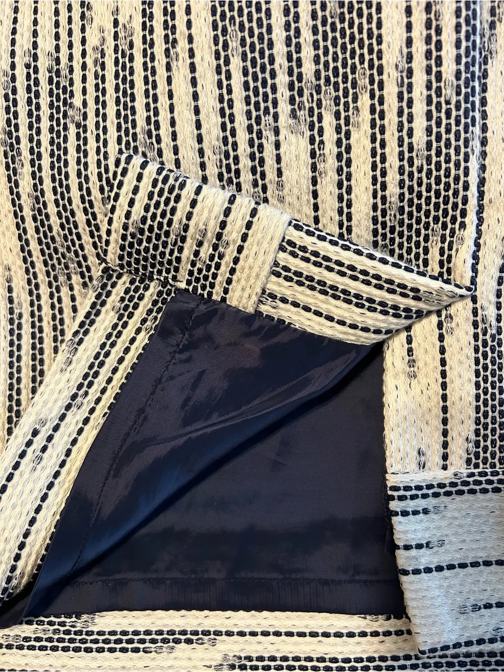 J. Crew Black and White Textured Sleeveless Sheath Dress